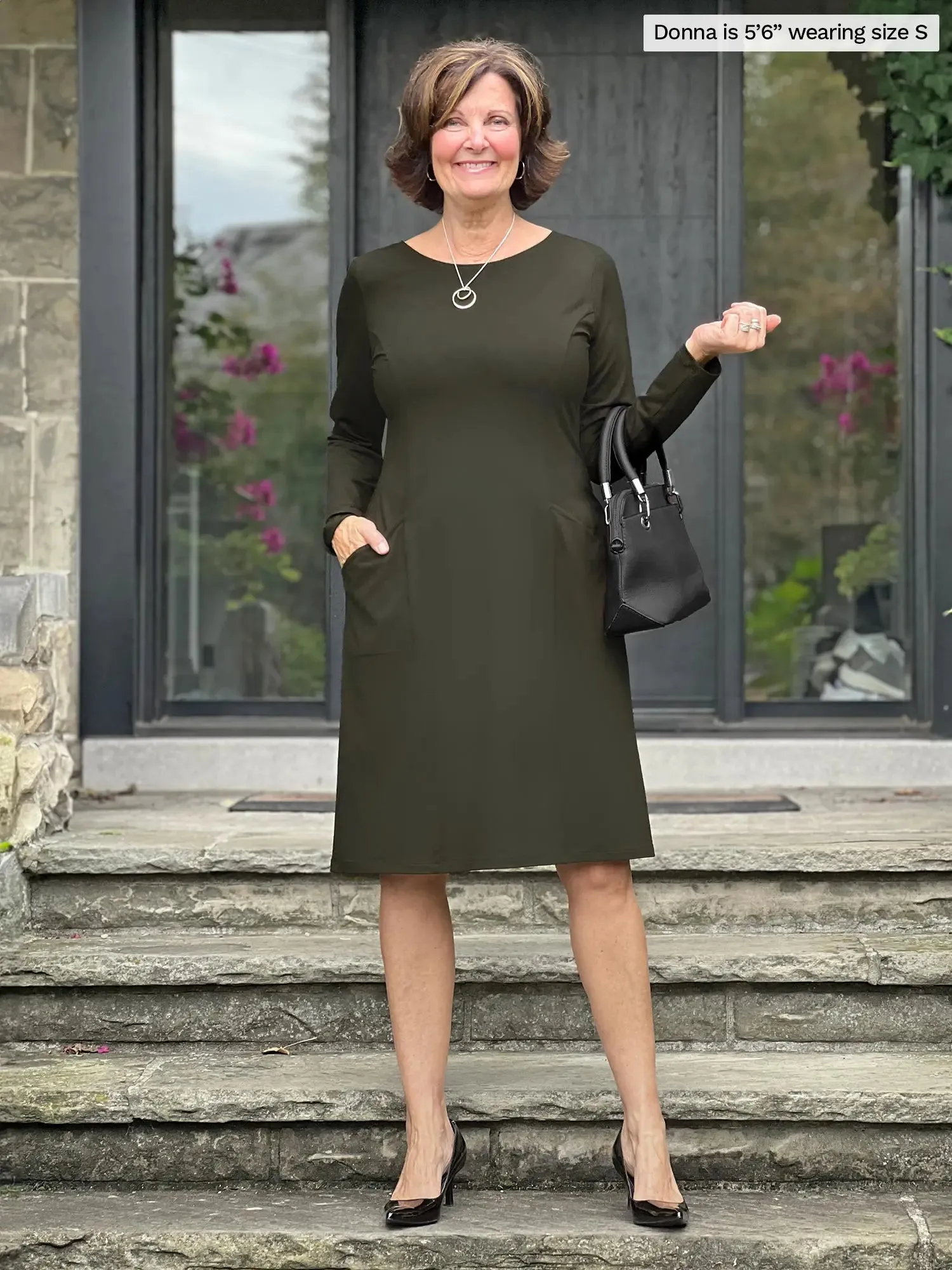 Soraya long sleeve scoop neck dress