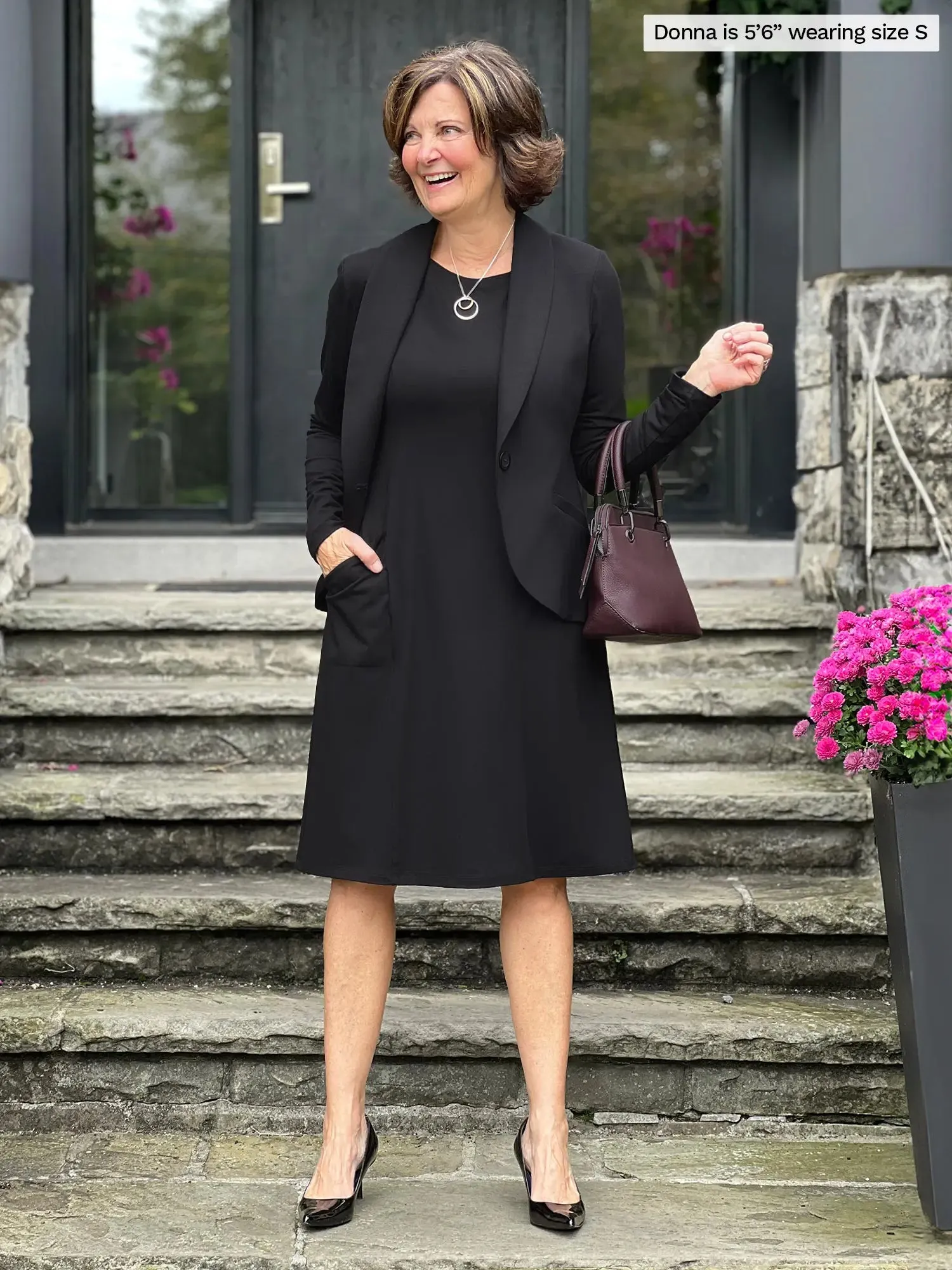 Soraya long sleeve scoop neck dress