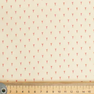 Stof Fabrics Dots Mini Red Spots on Cream Cotton Prints