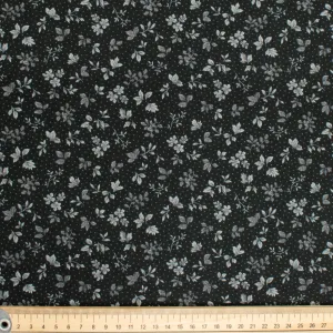 Stof Fabrics Leaf on Black Cotton Prints