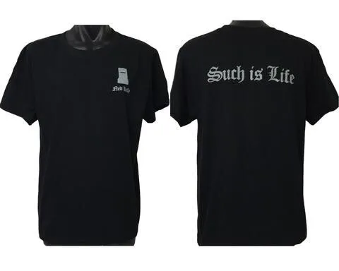 Such is Life Double-Sided T-Shirt (Black, Grey Print)