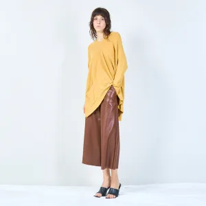 V-neck oversized knit sweater with front pockets wholesale