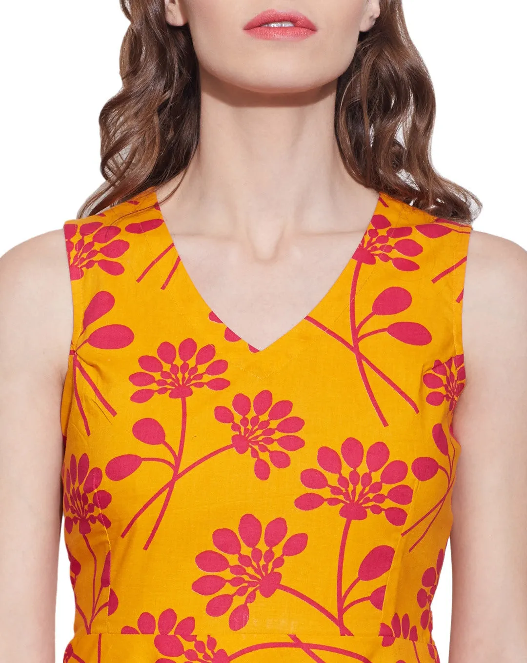 Women Apparels Cotton Printed Dress,Machine Washable,W-CPD36-1617, Size-36 Inch