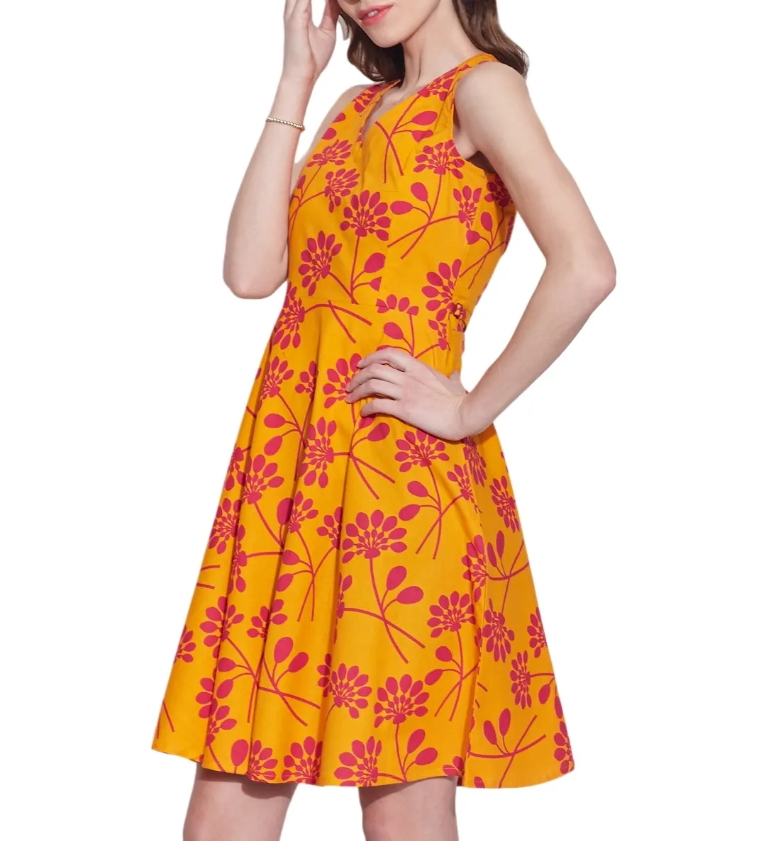 Women Apparels Cotton Printed Dress,Machine Washable,W-CPD36-1617, Size-36 Inch
